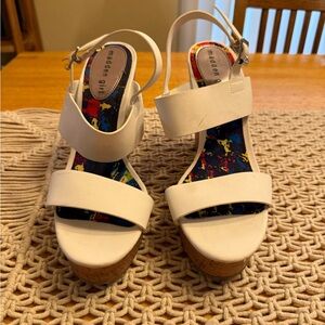 Madden Girl White Wedge Sandals